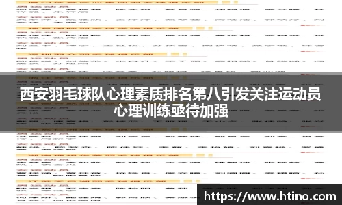 西安羽毛球队心理素质排名第八引发关注运动员心理训练亟待加强